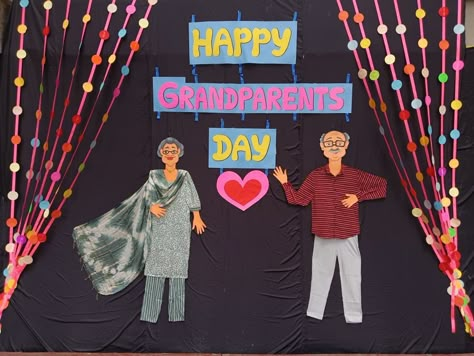 #grandparents #stagedecoration # happygrandparentsday Grandparents Day Decorations For School Bulletin Boards, Grandparents Day Games Preschool, Grandparents Day Board Decoration, Grand Parents Day Decoration In School, Grandparents Day Games, Grandparents Day Decorations For School, Grandparents Day Preschool, Grand Parents Day, Valentine Display