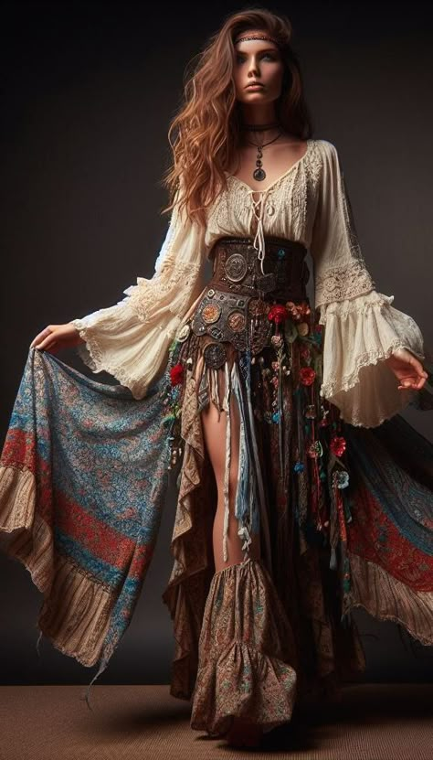 Mode Country, Look Boho Chic, Mode Hippie, Bohemian Style Clothing, Estilo Hippie, Boho Style Outfits, Boho Outfit, Mode Boho, Boho Chic Outfits