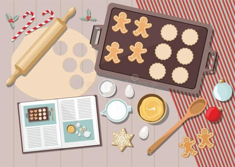 Cinnamon Background, Fondant Face Tutorial, Bakery Background, Baking Drawing, Kitchen Table Top, Cooking Christmas, Camp Design, Cookie Pictures, Table Top View