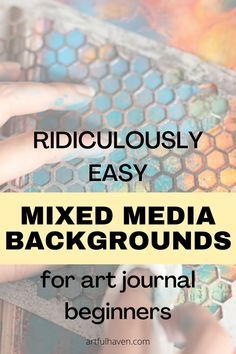 Easy Mixed Media Art, Aesthetic Craft Ideas, Craft Ideas For Beginners, Aesthetic Craft, Amazing Backgrounds, Personalized Journals, Mixed Media Backgrounds, Journal Tutorials, Art Journal Backgrounds