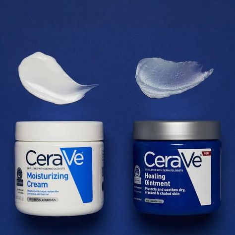 Discover which CeraVe product is right for you in our comparison of the Healing Ointment vs Moisturizing Cream. Which one comes out on top? Find out now! Cerave Healing Ointment, Skincare Cerave, Cerave Skincare, Chafed Skin, Cerave Moisturizing Cream, Extremely Dry Skin, Healing Ointment, Cracked Skin, Moisturizing Cream