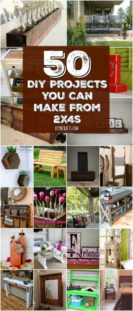 50 DIY Home Decor And Furniture Projects You Can Make From 2X4s {With tutorial lins and free plans} Diy Home Decor For Apartments, Wood Crafting Tools, Decor Ikea, Diy Ikea Hacks, Old Pallets, Diy Holz, Ideas Vintage, Wood Plans, Free Plans