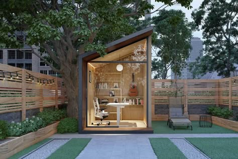 Work from home product designs that are the best investments of 2020! Work Pod, Prefab Office, Backyard Structures, Ruang Tv, Office Shed, Garden Pods, Shed Office, Garden Home Office, Tiny Office