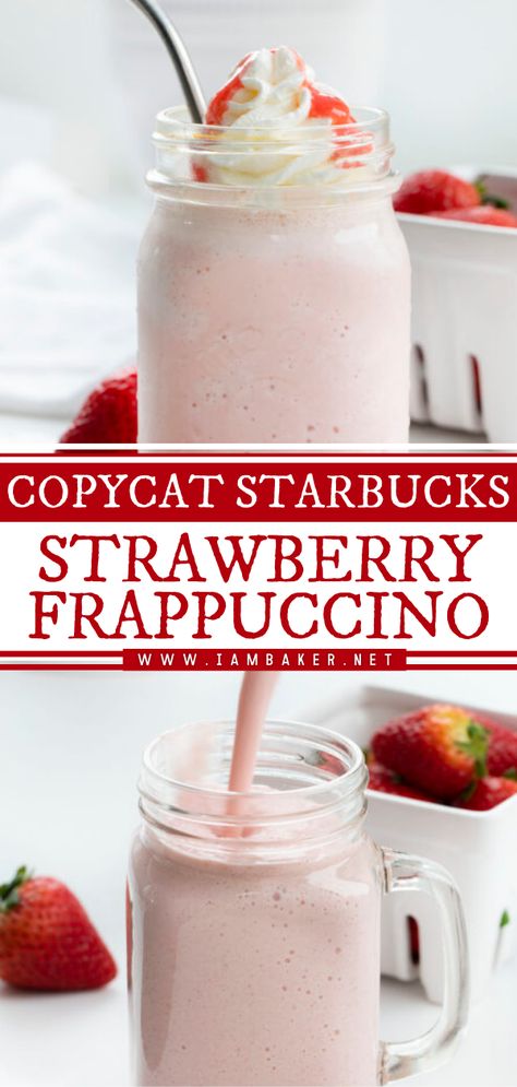 Chocolate Strawberry Frappuccino, Strawberry And Creme Frappuccino, Strawberry Creme Frappuccino Starbucks, Strawberry Frappuccino Recipe, Starbucks Strawberry Frappuccino, Strawberry Frappuccino, Starbucks Vanilla Bean Frappuccino, Vanilla Bean Frappe, Strawberry Frappe