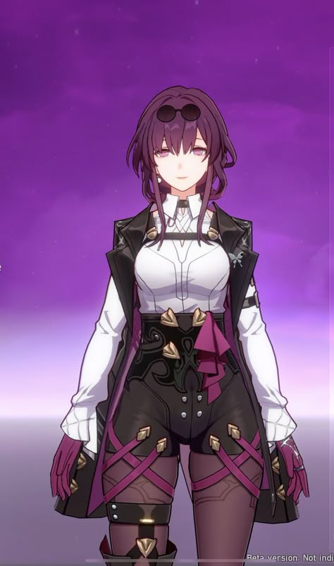 Star Rail Honkai Characters, Honkai Impact Kafka, Kafka Honkai Star Rail Outfit, Kafka Outfit, Kafka Full Body Honkai, Kafka Reference, Honkai Starrail Kafka, Starrail Kafka, Kafka Design