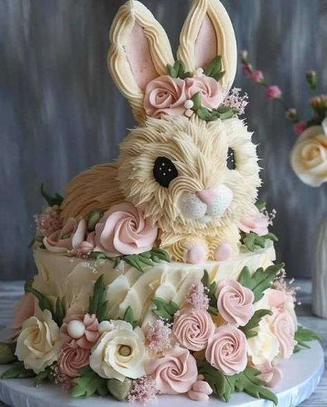 Easter Bakes, Easter Cake Designs, Bunny Cakes, Cakes Pictures, Doggie Bag, Cake Easter, Vintage Birthday Cakes, Birthday Cake Decorating Ideas, Rabbit Cake