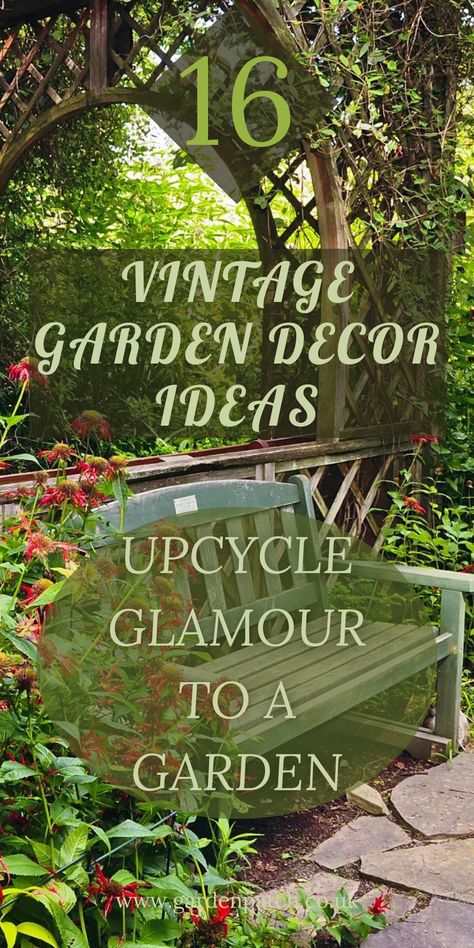 Home Garden Decor Ideas, Shabby Chic Garden Ideas Backyards, Garden Gate Decor Ideas, English Garden Decor, Rustic Garden Decor Diy, Gardening Decor Ideas, Outdoor Lawn Decor Ideas, Antique Garden Ideas, Flower Pot Garden Ideas Landscapes