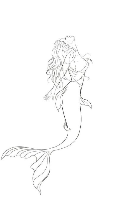 Flash Mermaid Tattoo, Line Work Mermaid Tattoo, Mermaid Line Art Minimalist, Simple Siren Tattoo, Line Drawing Mermaid, Mermaid Fineline Tattoo, Mermaid Line Art Tattoo, Mermaid Tattoo Designs Simple, Mermaid Tattoo Aesthetic