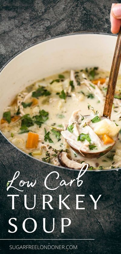 Keto Friendly Turkey Recipes, Turkey Keto Soup, Low Carb Turkey Soup Recipes, Keto Turkey Soup Recipes, Low Carb Turkey Soup, Keto Turkey Soup, Cream Of Turkey Soup, Turkey Soup Crockpot, Turkey Soup From Carcass