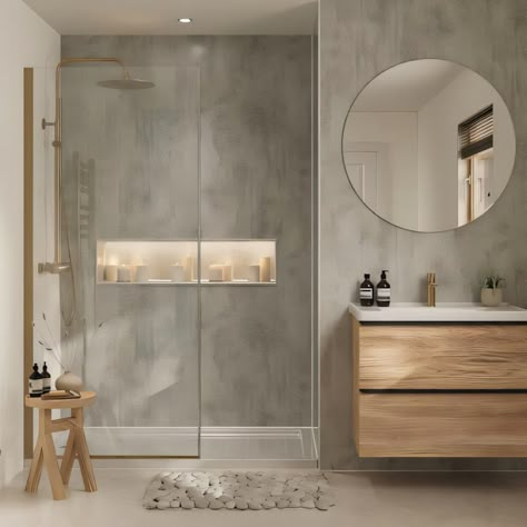 #vintage #homestyle #diy #decor #homedecor #walldecor Stone Bathroom Wall, Bathroom Paneling, Stone Wall Panels, Small Bathroom Interior, Bathroom Wall Panels, Shower Wall Panels, Stone Bathroom, Bad Inspiration, Classic Bathroom