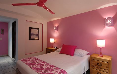 HOTEL CATEDRAL, Vallarta | "Maria Bonita" habitacion superio… | Flickr Room Painting Colors Bedroom, Pink Shades Bedroom, Pink Color Combination For Bedroom, Wall Color Combinations Bedroom, Indian Bedroom Colour Combinations, Bedroom Colors Pink, Indian Bedroom Color Combination, Room Color Combination Bedrooms, Bedroom Colour Combinations Paint Colors