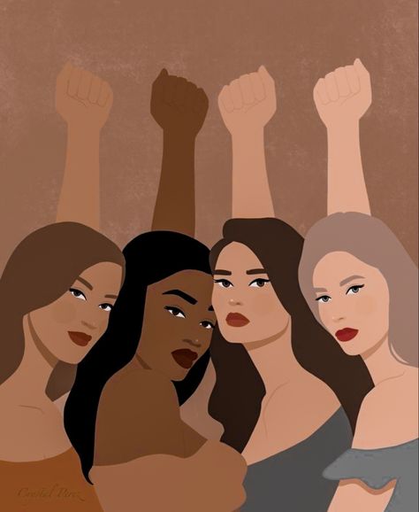 Black Lives Matter Art, Feminism Art, Four Women, Arte Do Kawaii, Illustration Art Girl, Feminist Art, Dessin Adorable, Girls Cartoon Art, Lives Matter