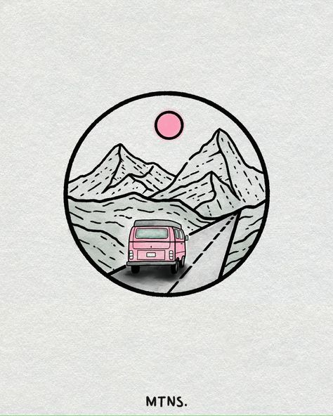 The summer is for travel…and van drawings are always fun. Which colour is the best? #vanlife #inkpenart #mountaindrawing #handdrawnillustration #travelart Van Drawing, Tattoo Designer, Ink Pen Art, Mountain Drawing, Travel Drawing, Ipad Art, August 9, Life Tattoos, Van Life