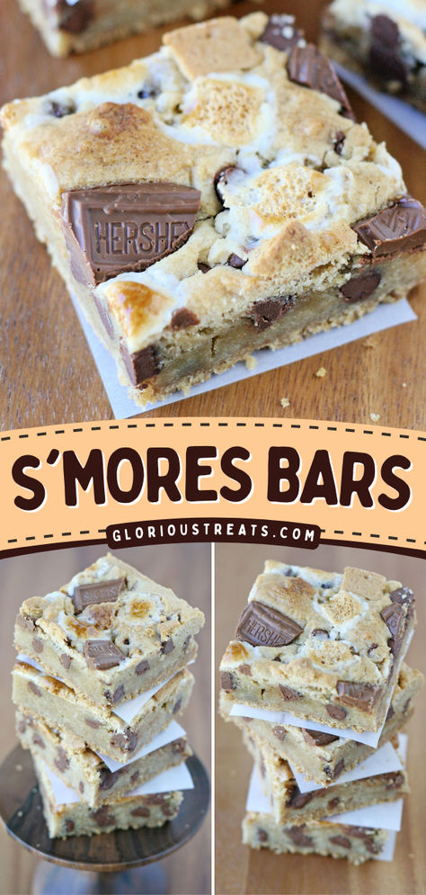 Out of Easy Spring dessert ideas? These S’mores Bars are thick, chewy, and delicious! Best topped with a scoop of vanilla ice cream, these dessert bars also make an easy summer dessert recipe! Easy Desserts For Camping, Boat Dessert Ideas, Bbq Party Desserts, Desserts That Dont Need Refrigerated, Potluck Dishes Dessert, Easy Bbq Dessert Ideas, The Very Best S’mores Bars, Easy Potluck Desserts Simple, Western Desserts Ideas