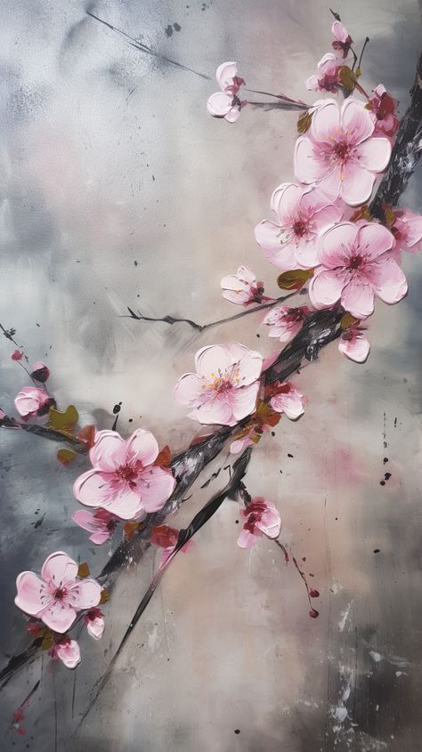 Blossom Painting Acrylics, Easy Cherry Blossom Drawing, Cherry Blossom Paintings, Cherry Blossom Acrylic, Cherry Blossom Painting Acrylic, Cherry Blossom Drawing, Blossom Painting, Cherry Blossom Painting, Japanese Paintings