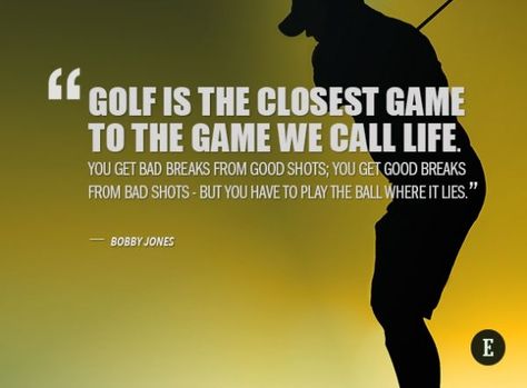 No matter how well you prepare, you always need to be prepare for one certainly: the unexpected... An inspirational golf thought by Bobby Jones! Golf Inspiration Quotes, Golf Sayings, Golf Quotes Funny, Golf Etiquette, Greatest Quotes, Entrepreneurship Motivation, Pro Golfers, Golf Inspiration, Golf Ladies