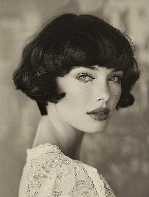 Timeless Vintage Haircuts: Iconic Styles Through the Decades 1920s Hair Bob, 1920 Short Hair, 20s Bob Haircut, 1920s Haircut Women, 1920 Hairstyles Short, Vintage Haircuts Women, 20s Hair Short, Flapper Hair Short, 1920s Short Hair