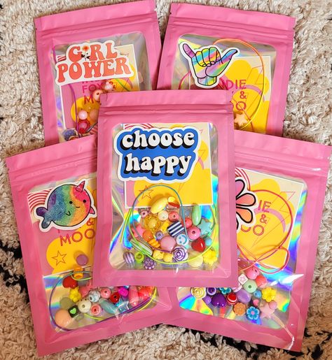 DIY Bracelet Kit, Craft Kit, Make Your Own, Party Bags, Kids Craft Diy Kit Packaging, Brand Touchpoints, Craft Gift Ideas, Diy Giveaway, Make Your Own Bracelet, Diy Beaded Bracelets, Bracelet Kit, Bracelet Kits, Barbie Birthday