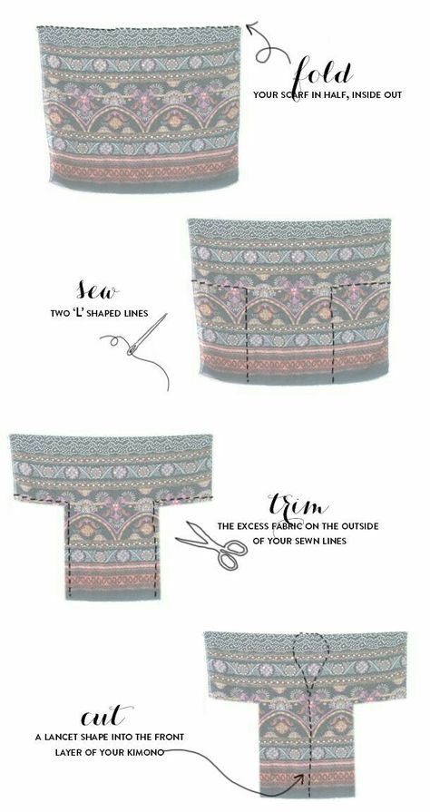 Pola Kardigan, Kimono Tutorial, Diy Kimono, Stil Boho, Diy Vetement, Costura Diy, Creation Couture, Diy Couture, How To Sew