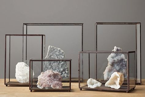 Geometric cases Glass Box Display, Crystal Collection Display, Fossil Display, Rock Collection Display, Crystal Room Decor, Glass Display Box, Stone Display, Crystal Room, Glass Display Case