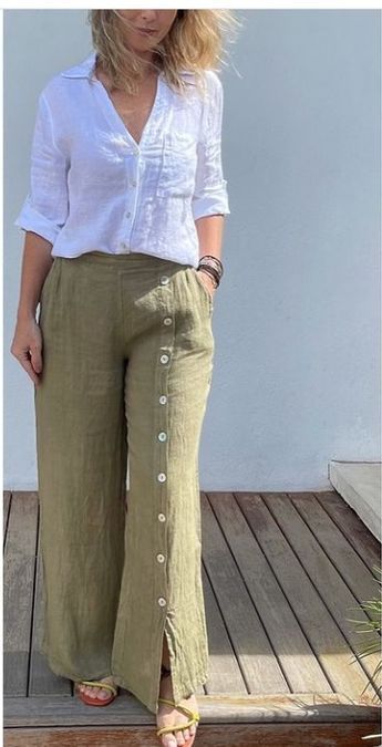 Pola Rok, Linen Style Fashion, Casual Indian Fashion, Pants Women Fashion, Patterns Fashion, Blouse Drafting Patterns, Diy Blouse Pattern, Casual Day Outfits, Designer Dresses Casual