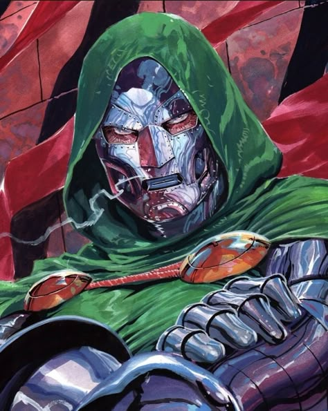 Doctor Doom Art, Doctor Doom Marvel, Doom Art, Red Hood Comic, Victor Von Doom, Doctor Doom, Dr Doom, Comic Villains, Marvel Characters Art