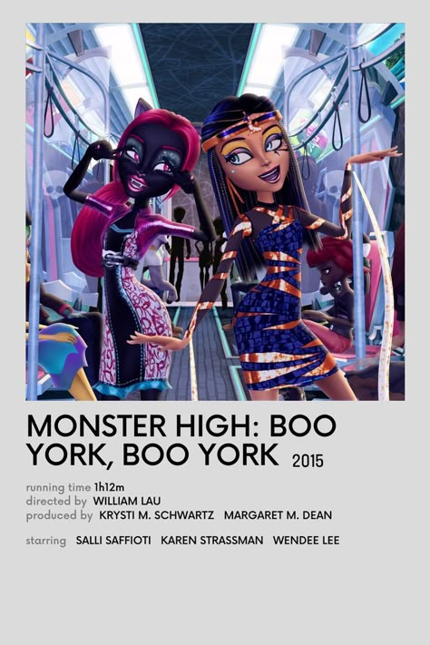 POSTER MINIMALIST POLAROID MONSTER HIGH BOO YORK, BOO YORK Monster High Polaroid Poster, Monster High Movies List, Boo York Monster High, High Hello Kitty, Monster High Movies, Nostalgic Landscape, High Movies, Monster High Boo York, Monster High Wallpaper