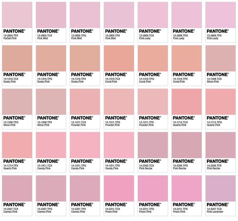 Pastel Pantone Palette, Pink Color Names, Pantone Rosa, Coral Colour Palette, Pantone Color Chart, Color Knowledge, Pantone Palette, Pantone Colour Palettes, Color Pallete