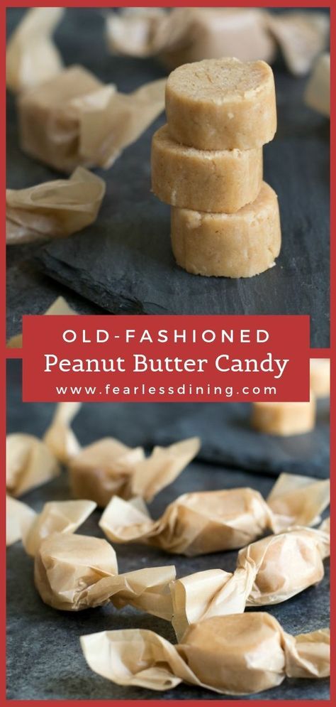 Peanut Butter Gift Ideas, Peanut Butter Morsels Recipes, Homemade Peanut Butter Desserts, Old Fashion Peanut Butter Candy, Homemade Peanut Butter Candy, Vinegar Candy Recipe, Peanut Butter Taffy, Peanut Butter Kisses Candy Recipe, Peanut Butter Crunch Candy