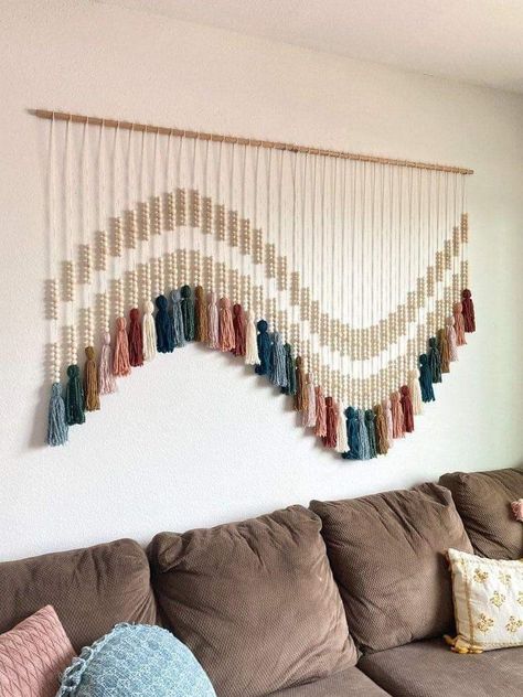 Large Wall Hanging, Easy Room Decor, Easy Diy Room Decor, Large Scale Art, Scale Art, Dekor Diy, Crochet Wall Hangings, Diy Wall Art Decor, Wall Hanging Boho