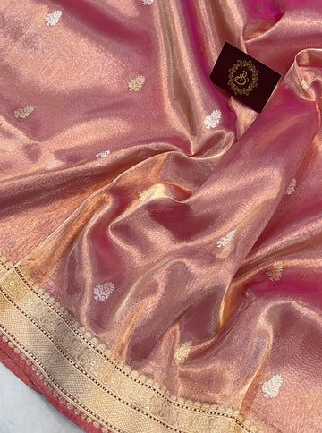 Latest Tissue Kanchi Pattu Sarees, Banarasi Saree Designs Latest, Asthetic Saree For Farewell, Pure Tissue Silk Saree, Tissue Silk Saree Gold, Red Tissue Silk Saree, Tissue Banarasi Saree, Pink Tissue Silk Saree, Pastel Pink Saree Silk