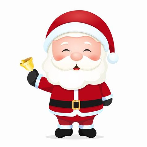 Cute santa claus holding a bell Premium ... | Premium Vector #Freepik #vector #christmas #winter #merry-christmas #santa-claus Santa Claus Pictures Cartoon, Diy Santa Decorations, Santa Clos, Santa Claus Cartoon, Santa Claus Drawing, Santa Cartoon, Santa Claus Pictures, Santa Claus Vector, Santa Clipart