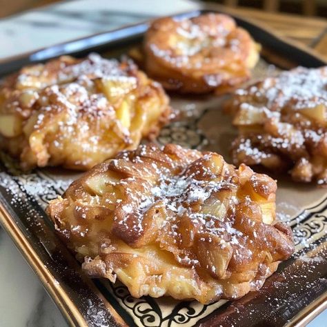 Backed Apple Fritters, Mini Apple Fritters Recipe, Baked Apple Fritters Cooktop Cove, Apple Fritter Bake Recipe, Pillsbury Biscuit Apple Fritters, Baked Sourdough Apple Fritters, Easy Baked Apple Fritters, Apple Fritters Yeast Dough, Apple Fritter Scones