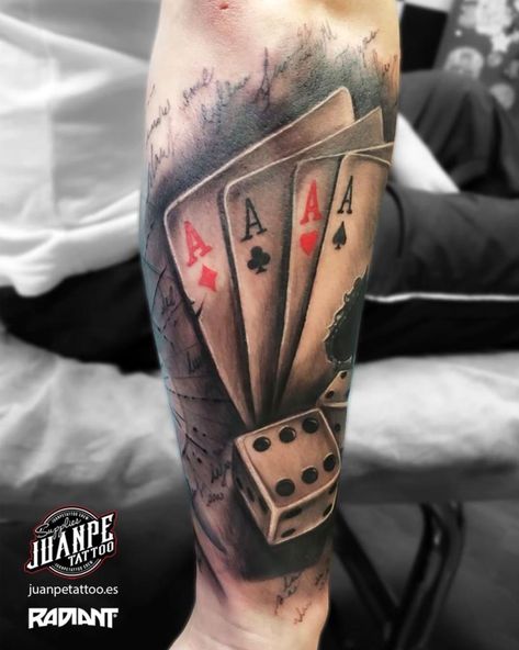 777 Casino Tattoo, Dead Mans Hand Tattoo, American Flag Forearm Tattoo, Hahaha Joker, Poker Tattoo, Playing Card Tattoos, Casino Tattoo, Ancient Art Tattoo, Ace Tattoo