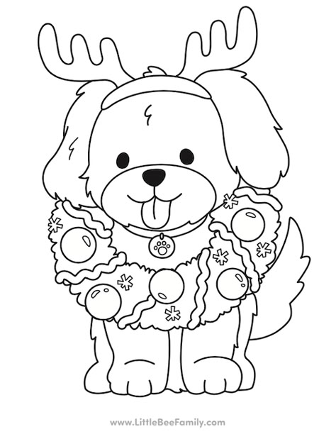 Christmas Puppy Coloring Page Dog Coloring Pages Free Printable, Kids Coloring Sheets, Coloring Pages Activities, Bee Family, Rose Coloring Pages, Holiday Coloring Pages, Puppy Coloring Pages, Printable Christmas Coloring Pages, Corgi Christmas