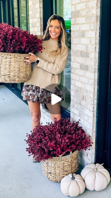 Tori Gerbig | Pink Lily Founder on Instagram: "Calling all of y’all that don’t want to water plants all fall or can’t keep them alive. These faux mum stems are the perfect cozy touch for fall and no watering required 😉. 
They add the perfect pop of color to any space! I’m obsessed with the burgundy and honestly the color would work for Christmas too. Found the stems on Amazon and the basket is from Lowe’s. Comment “faux mums” to get all the 🔗🔗
Comment “vip group” to join my ig group for fun giveaways this fall. ❤️❤️

Have you decorated for fall yet? Drop any fall DIY ideas in the comments! 🍁👇 Let’s inspire each other to make our homes extra cozy this season! 

#FallDIY #HomeDecor #FallVibes #falldecor #decorating #decoratingideas #fallstyle" Faux Mums, Vip Group, Fall Diy, Pink Lily, Water Plants, Fall Vibes, Fall Decor, Diy Ideas, Color Pop