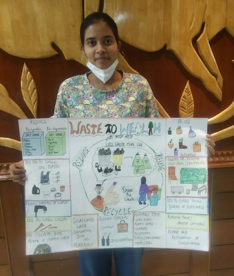 By Harshita / G B Pant Hospital Delhi 2 Waste To Wealth Poster, Solid Waste Management Poster, Waste Management Poster, Management Poster, Solid Waste Management, Plastic Bottle Waste, Study Inspiration Quotes, Solid Waste, Waste Management