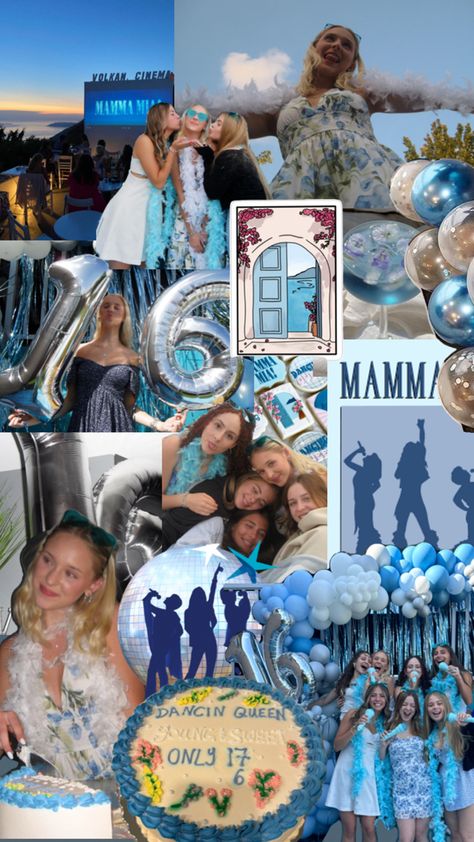 mama mia themed birthday party Mamma Mia Sweet Sixteen, Mama Mia Birthday Theme Outfit, Mamamia Party Theme, Mama Mia Decor, Mamamia Birthday Party, Mama Mia Outfits Party, Mamma Mia Bachelorette Party Ideas, Mamma Mia Theme Party Decorations, Formal Birthday Party Ideas