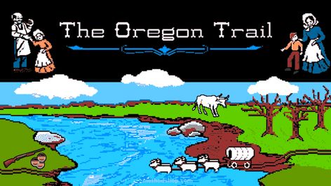 oregon trail Oregon Trail Pioneers, Oregon Trail Game, Apple Ii, School Computers, Shingle Colors, The Oregon Trail, Free Pc Games, Perfect Road Trip, Oregon Trail