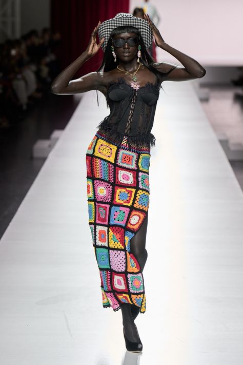 Milano Fashion Week, Crochet Skirt, Print Trends, Spring 2024, Knit Fashion, Couture Collection, Crochet Fashion, Milan Fashion Week, Runway Fashion