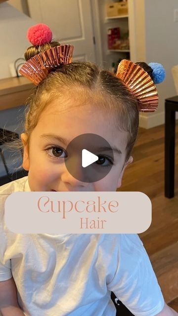 Crazy Hair Day Girls Long Hair, Cupcake Crazy Hair Day, Cupcake Crazy Hair, Simple Crazy Hair Day Ideas For Kids, Crazy Hair Day Girls Easy, Crazy Hair Day At School Easy, Crazy Hair Day Cupcake, Easy Crazy Hair Day Ideas Kids, Cupcake Hair Buns