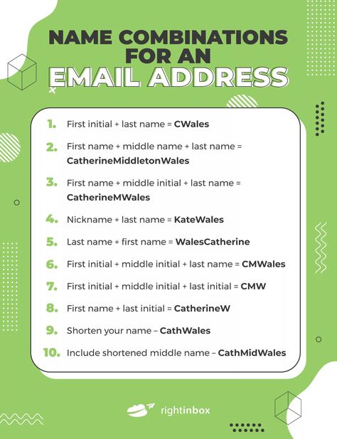 40 Ideas for Creating a Professional Email Address [2023 Update] Email Names Ideas Unique, Email Name Ideas, Aesthetic Email, Business Email Address, Professional Email, Babymoon Photos, Email Ideas, Business Emails, Name Ideas