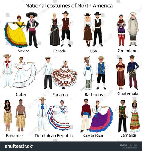 Barbados Clothing, Cuba Outfit, Mexico Costume, Mexican Traditional Clothing, Spanish Clothes, Traditional Costumes Of The World, Folklorico Dresses, Las Bahamas, Mexican American Culture