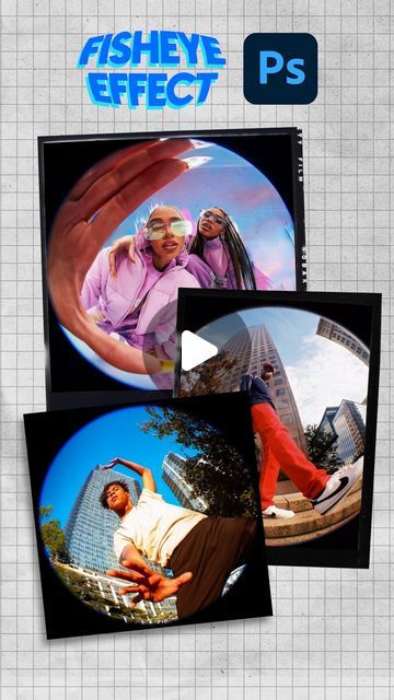 Eric Nichols on Instagram: "Here’s a quick tutorial on how to recreate a similar fisheye effect on your photos in Photoshop! 🐟📸  #photoshoptutorial #photoshop #adobephotoshop #adobe #photographer #photooftheday #photography #photoshoot #photoshootideas #bts #behindthescenes #photoshootbts #diyphotography #photoediting #howtoedit #portraitphotography #y2k" Vintage Filter Photoshop, Y2k Tutorial Photoshop, Photo Swipe Tiktok, Fisheye Tutorial, Retro Poster Tutorial, Y2k Effect, Fisheye Photoshoot, Fisheye Photos, Photoshop Photo Editing