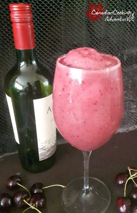 Red Wine Cherry Slushies Red Wine Slushie Recipe, Wine Slushie Recipe, Wine Slushies, Slushie Machine, Cranberry Wine, Wine Slushie, Slushie Recipe, Cherry Season, Moscato