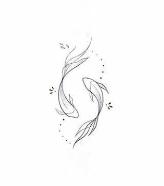 Small Koi Tattoo, Tattoo Ideas Pisces, Small Unique Tattoos With Meaning, Unique Pisces Tattoos, Koi Fish Line Art, Acab Tattoo, Pisces Tattoo Designs, Pisces Tattoo, Artsy Tattoos