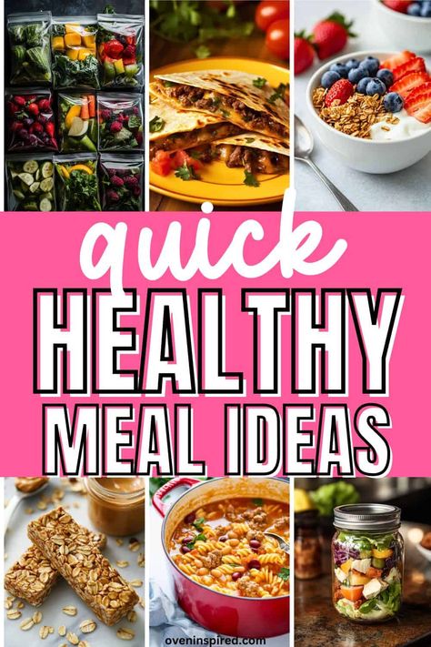 Here are 33 quick and easy healthy meal ideas when you are short on time and running around with your family with no time to eat. Quick dinners, quick snacks, quick lunches and all pretty easy too. Save this pin for later. Easy Healthy Meal For One, Easy Few Ingredient Meals Healthy, Easy Healthy Simple Meals, Quick And Easy Lunch Recipes Simple Healthy Meals, Quick Healthy Meal Ideas, Balanced Meal Ideas, Easy Nutritious Meals, Easy Healthy Meal, Quick Healthy Lunch