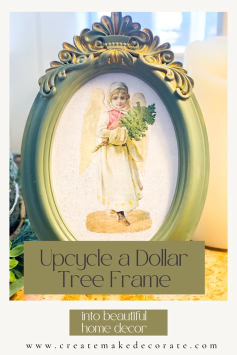 Upcycle a Dollar Tree Frame into Stunning Holiday Decor Dollar Tree Picture Frame Crafts, Tree Picture Frame, Dollar Tree Frames, Waverly Chalk Paint, Halloween Apothecary, Picture Frame Crafts, Tree Frame, Holiday Decor Halloween, Mod Podge Crafts