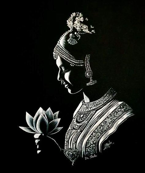 soft pastels You Just Found The Perfect Designer To Design an Elegant Luxury Jewelry, Watch, Fashion, Clothing Brand, Business, Store or Company Logo. Traditional Dance, White Drawing, Indian Paintings, Indian Art Paintings, Black And White Drawing, Inspiring Art, Pastel Art, Black Paper, Pencil Art