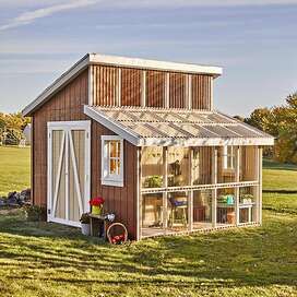 Greenhouse Shed Combo, Good Neighbor Fence, Backyard Structures, Greenhouse Shed, House Shed, Backyard Greenhouse, Outdoor Sauna, Greenhouse Plans, Backyard Sheds